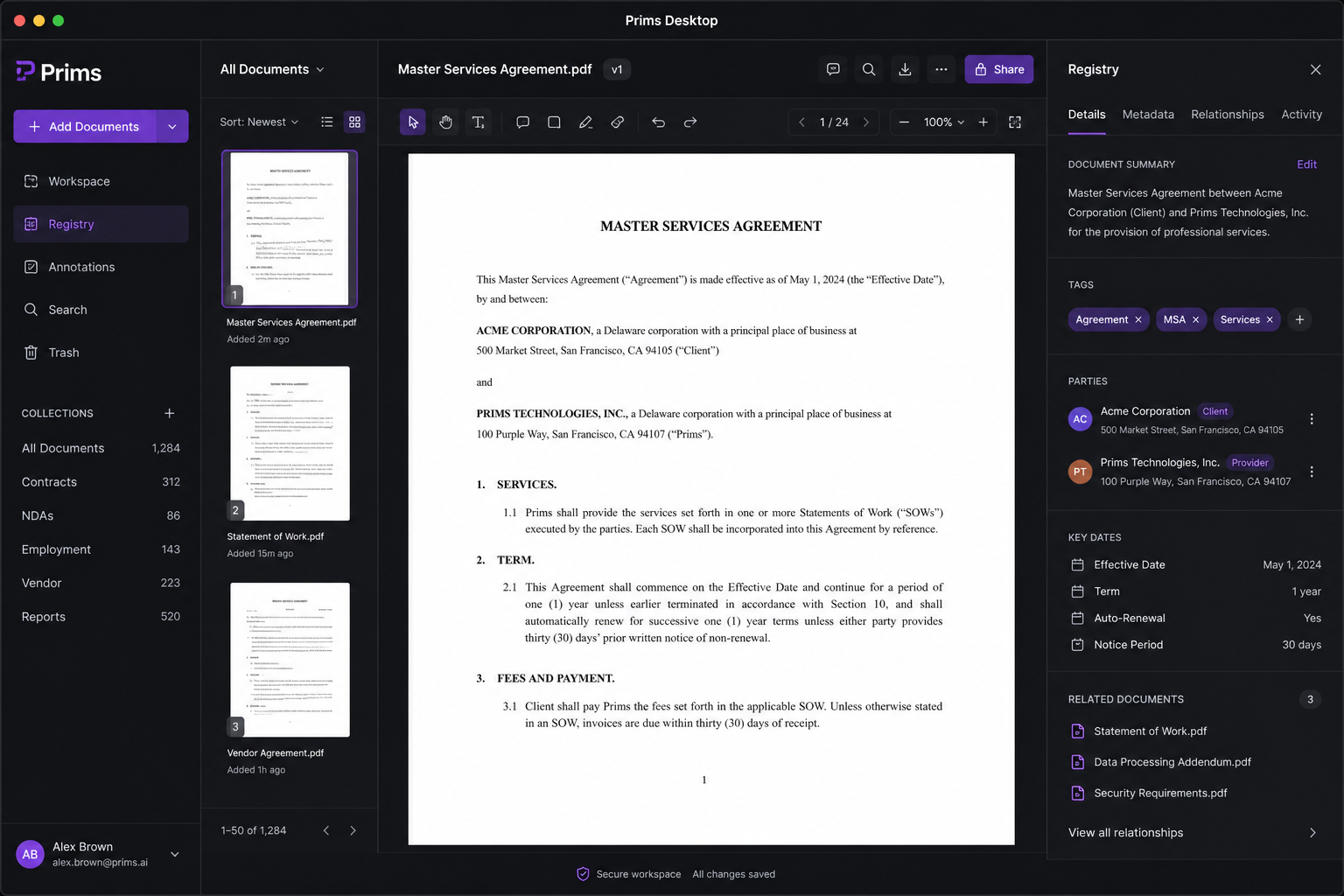 Viewer-dominant document stage