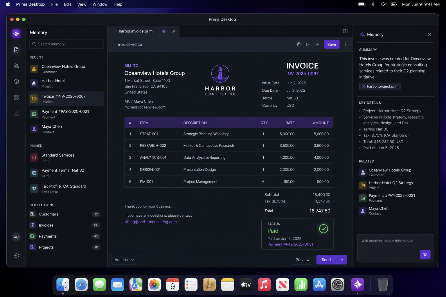 Invoice editor